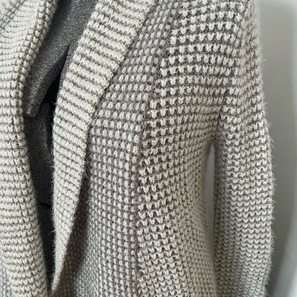 princess vera wang Chunky Knit Open Cardigan in Heather Gray - Picture 2 of 8